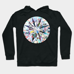 Bright multi-colored crystal of a round shape. Hoodie